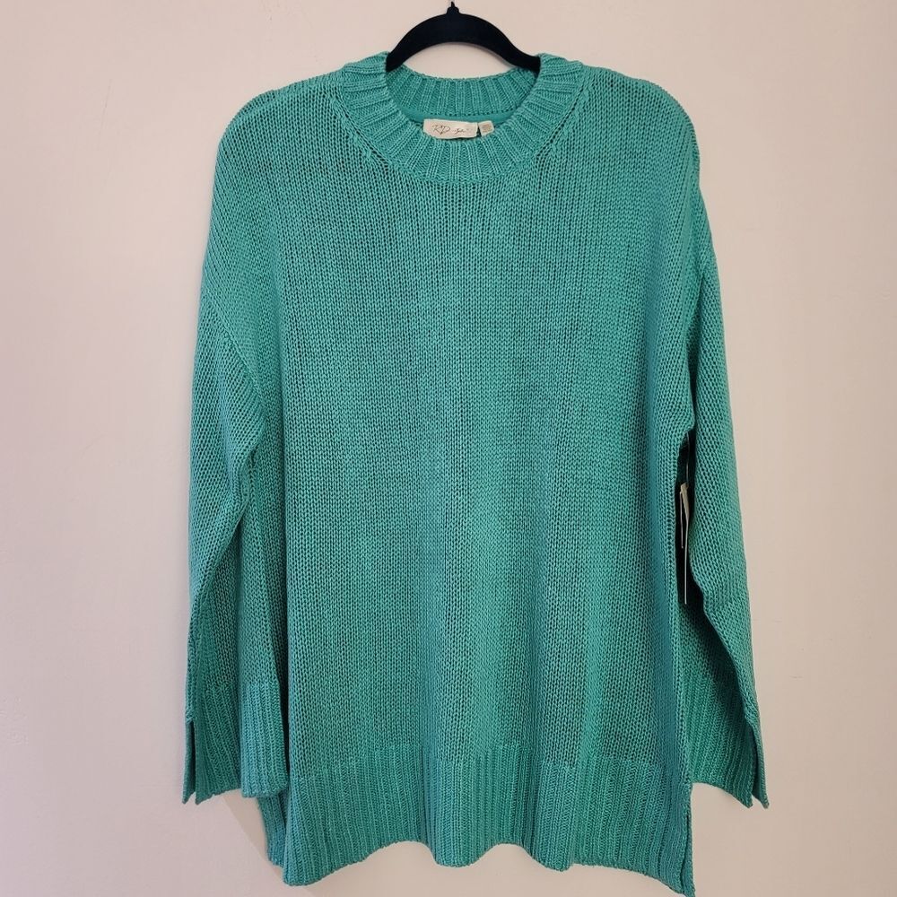 Anthropologie RD Style‎ Teal Acrylic Sweater, Plus Size 1X
